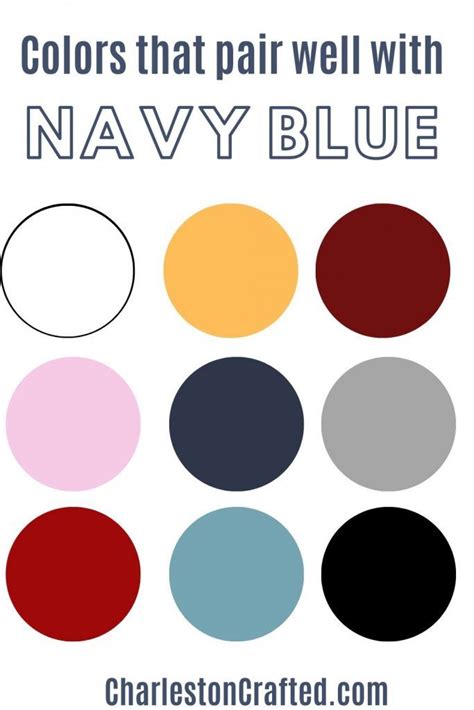 colours that compliment navy blue